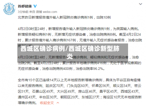 西城区确诊病例/西城区确诊新型肺炎