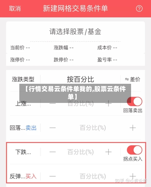 【行情交易云条件单我的,股票云条件单】
