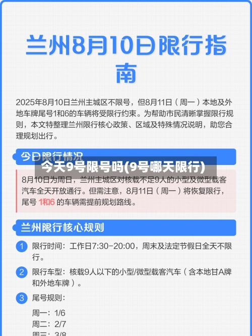 今天9号限号吗(9号哪天限行)