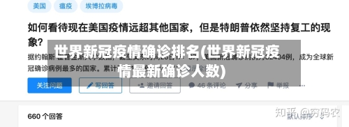 世界新冠疫情确诊排名(世界新冠疫情最新确诊人数)-第1张图片