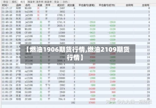 【燃油1906期货行情,燃油2109期货行情】-第2张图片