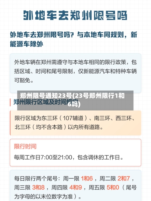 郑州限号通知23号(23号郑州限行1和6吗)