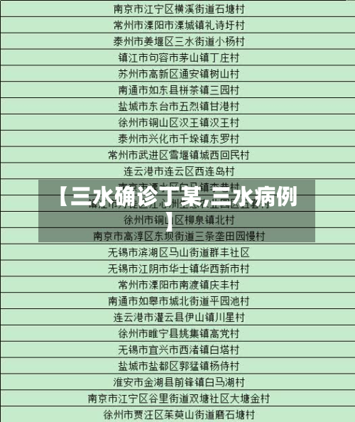 【三水确诊丁某,三水病例】