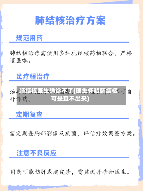 肺结核医生确诊不了(医生怀疑肺结核可是查不出来)-第1张图片