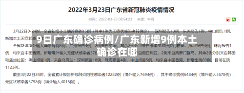 9日广东确诊病例/广东新增9例本土确诊在哪-第3张图片