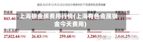 上海银金属费用行情(上海有色金属银金今天费用)-第2张图片