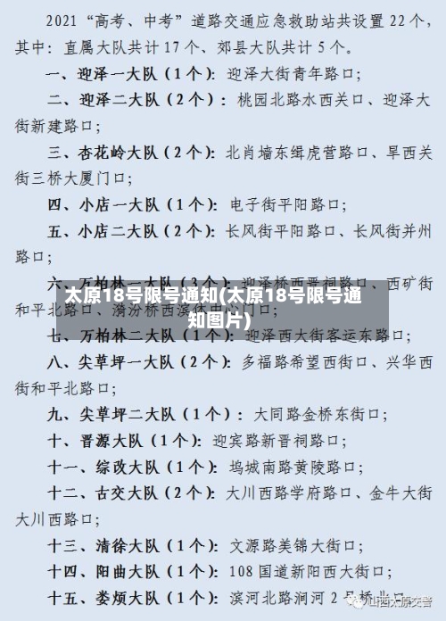 太原18号限号通知(太原18号限号通知图片)