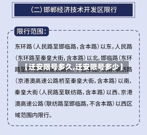 【迁安限号多久,迁安限号多少】-第1张图片