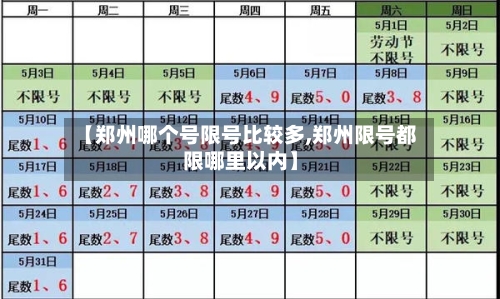 【郑州哪个号限号比较多,郑州限号都限哪里以内】
