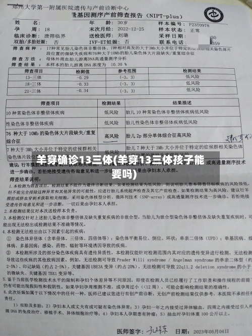 羊穿确诊13三体(羊穿13三体孩子能要吗)