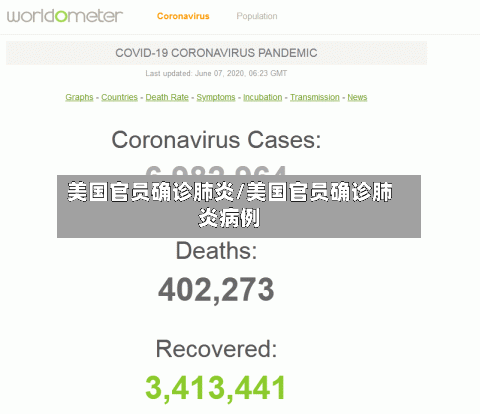 美国官员确诊肺炎/美国官员确诊肺炎病例
