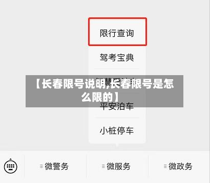 【长春限号说明,长春限号是怎么限的】