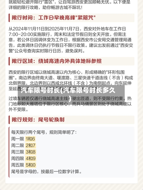 汽车限号时长(汽车限号时长多久)-第2张图片