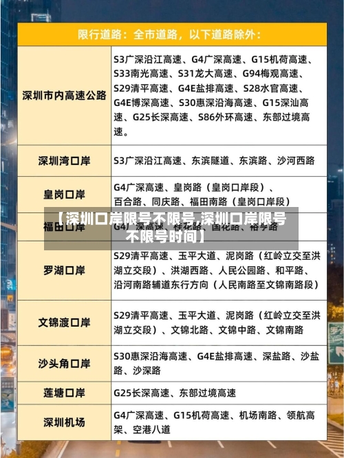 【深圳口岸限号不限号,深圳口岸限号不限号时间】