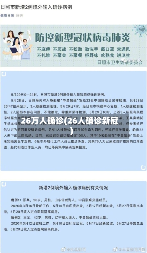 26万人确诊(26人确诊新冠)-第2张图片