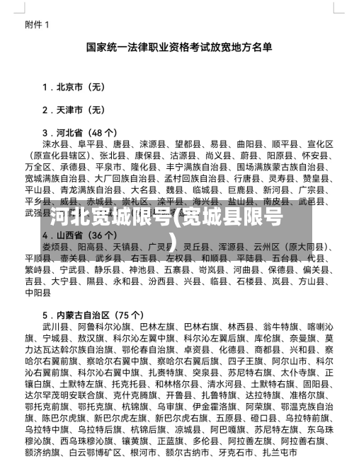 河北宽城限号(宽城县限号)-第3张图片
