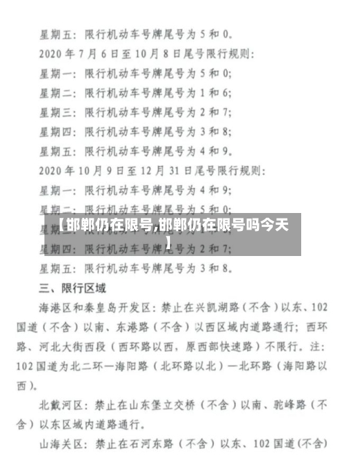【邯郸仍在限号,邯郸仍在限号吗今天】