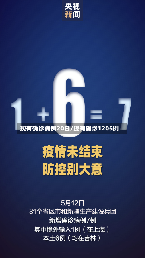 现有确诊病例20日/现有确诊1205例