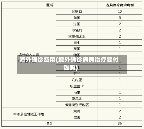 海外确诊费用(境外确诊病例治疗要付钱吗)-第2张图片