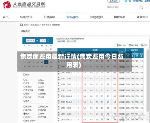 焦炭面费用最新行情(焦炭费用今日费用表)