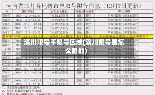 潢川限号不限号区域(潢川限号是怎么限的)