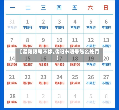 【濮阳限号不像,濮阳市限号怎么处罚】-第3张图片