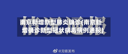 南京新增新型肺炎确诊(南京新增确诊新型冠状病毒病例通报)-第3张图片
