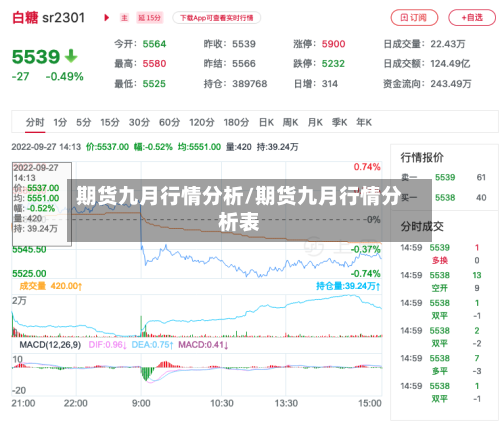 期货九月行情分析/期货九月行情分析表