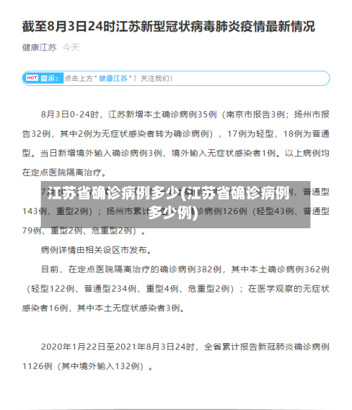 江苏省确诊病例多少(江苏省确诊病例多少例)