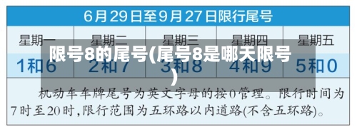 限号8的尾号(尾号8是哪天限号)
