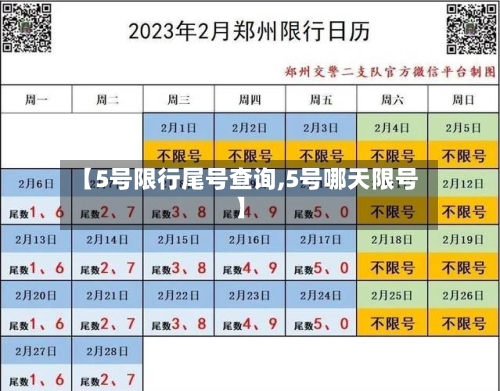【5号限行尾号查询,5号哪天限号】