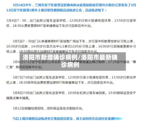 洛阳市新增确诊病例/洛阳市最新确诊病例