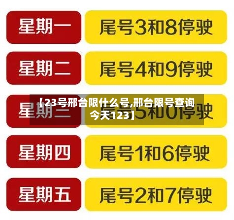 【23号邢台限什么号,邢台限号查询今天123】