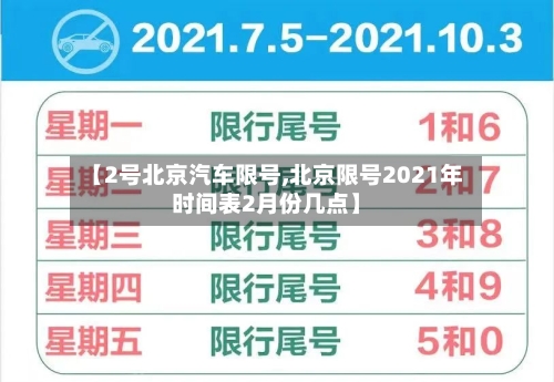 【2号北京汽车限号,北京限号2021年时间表2月份几点】