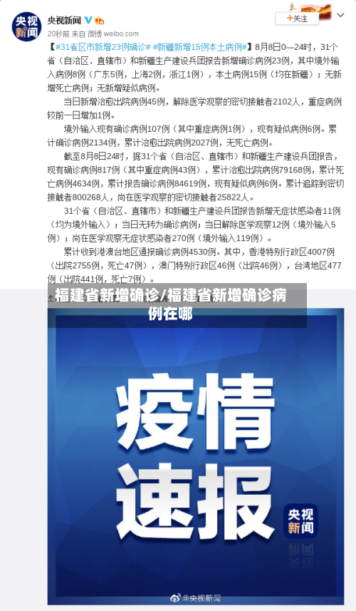 福建省新增确诊/福建省新增确诊病例在哪