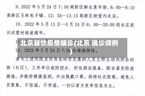 北京餐饮疫情确诊(北京 确诊病例)