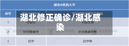 湖北修正确诊/湖北感染