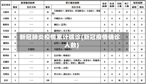 新冠肺炎疫情累计确诊(新冠疫情确诊人数)
