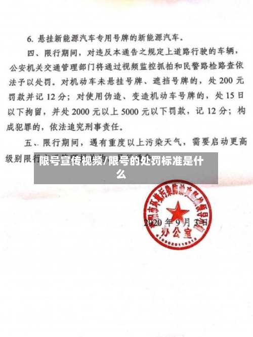 限号宣传视频/限号的处罚标准是什么-第3张图片