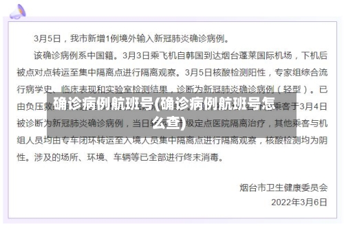 确诊病例航班号(确诊病例航班号怎么查)