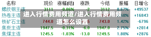 进入行情费用频道/进入行情费用频道怎么设置-第2张图片