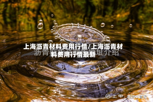 上海沥青材料费用行情/上海沥青材料费用行情最新