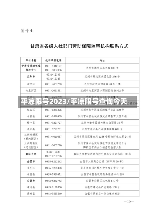 平凉限号2023/平凉限号查询今天-第3张图片