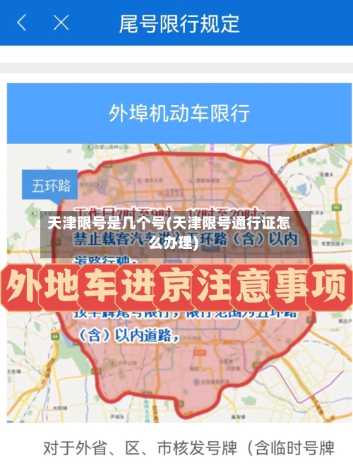 天津限号是几个号(天津限号通行证怎么办理)