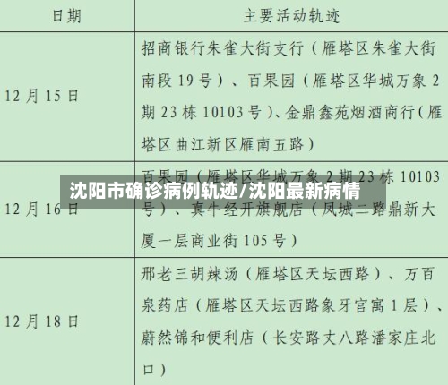 沈阳市确诊病例轨迹/沈阳最新病情-第2张图片