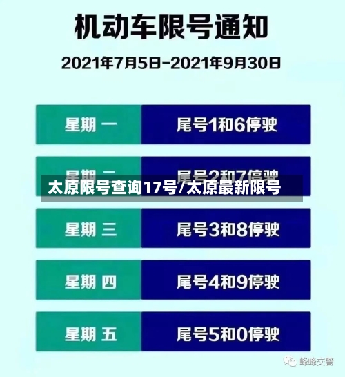 太原限号查询17号/太原最新限号