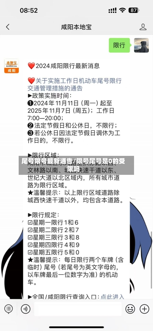 尾号限号最新通告/限号尾号是0的受限吗