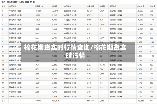 棉花期货实时行情查询/棉花期货实时行情-第2张图片