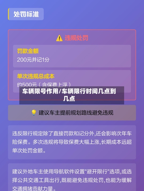 车辆限号作用/车辆限行时间几点到几点-第3张图片