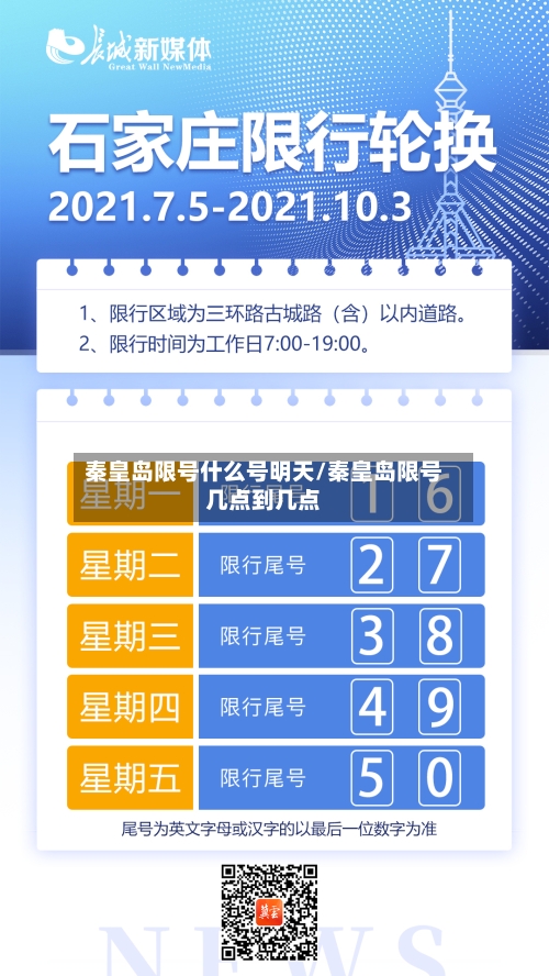 秦皇岛限号什么号明天/秦皇岛限号几点到几点